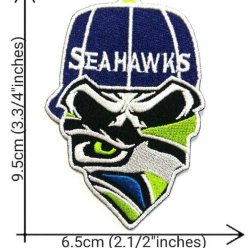 Seattle Seahawks patch iron on NFL team skull DIY
